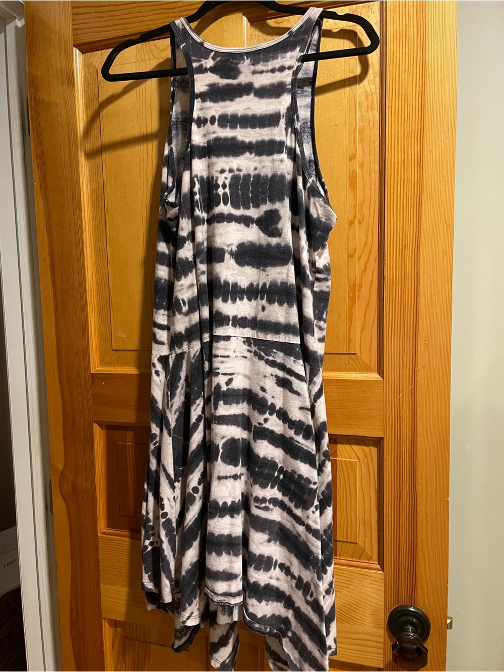 Wesc Black & White Asymmetrical Tie-Dye Dress
